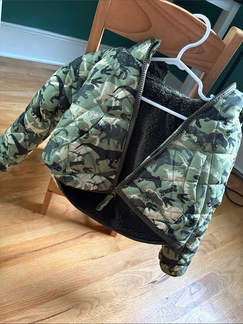 Rothschild Kids Camouflage Puffer Jacket in Green